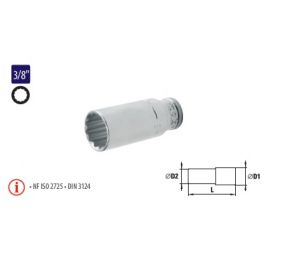 Capete chei tubulare lungi cu dublu hexagon 3/8” - DH 24