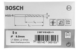 5 Burghie pentru metal, tip HSS-R, DIN 338,Ф=12 mm x Ltotal=151mm xLutil=101mm 