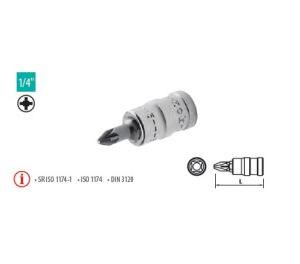 Capete chei tubulare cu bit locaş Pozidrive 1/4” PZ4