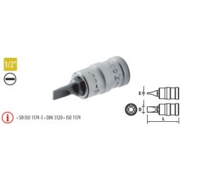 Capete chei tubulare cu bit locaş crestătură 1/2” LC 2,5x16