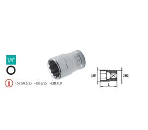 Capete chei tubulare cu dublu hexagon 1/4” - DH 6