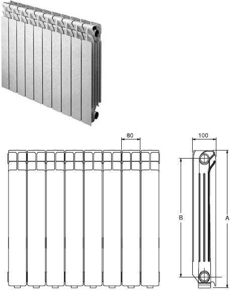 RADIATOR ALUMINIU XIAN 450N - 6 ELEMENTI